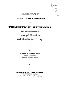 Murray R. Spiegel — Schaum's Outline of Theoretical Mechanics