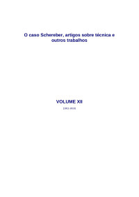 Sigmund Freud — Vol.12 O Caso Schereber. Artigo Sobre Técnica E Outros Trabalhos