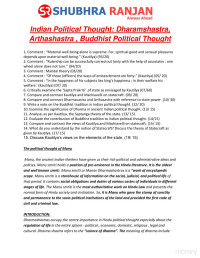 Unknown — Indian Political Thought: Dharamshastra, Arthashastra , Buddhist Political Thought