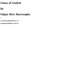 Edgar Rice Burroughs — Llana of Gathol