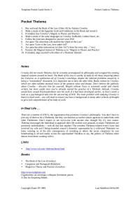 Frater FP — Pocket Guide to Thelema