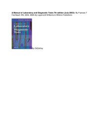 evanb — Fischbach - A Manual of Laboratory and Diagnostic Tests 7th .pdb