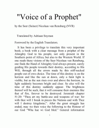 Adriaan Snyman — Voice of a Prophet