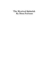Fortune, Dion — The Mystical Qabalah