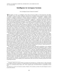 Intelligent Systems TC — Intelligence in Aerospace Systems