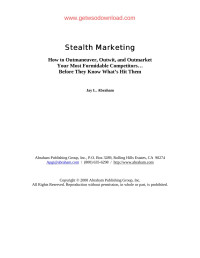 Jay Abraham — Stealth Marketing