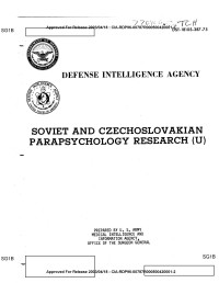 Maire, Louis F., III & LaMothe, J. D. — Soviet and Czechslovakian Parapsychology Research