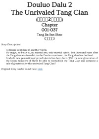 Tang Jia San Shao — Douluo Dalu 2 - The Unrivaled Tang Clan - Chapter 001-037 (incomplete)