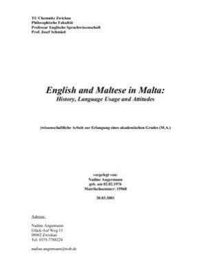 English and Maltese in Malta: History, Language Usage and Attitudes - 安娜的档案