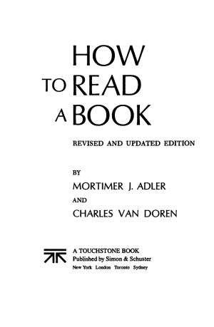 How to Read a Book | Mortimer Adler | download on Z-Library