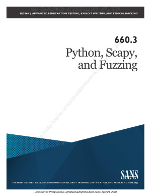 660.3 - Python, Scapy, and Fuzzing | SANS Institute | download on Z-Library